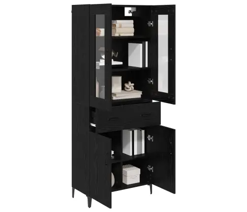 Augstais Skapītis Melns Ozolkoks 69,5 X 34 X 180 Cm Vidaxl