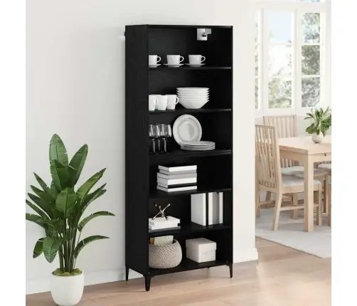 Aukštas Spintelė Juodas Ąžuolas 69,5 X 34 X 180 Cm