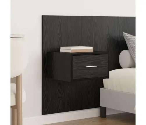 Galvos Aukštas Su Spinta 3 Pcs Juodas Ąžuolas Apdirbta Mediena