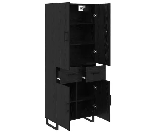 Kõrgushein Sahtliga 2 Pcs Must Tamm Kunstlik Puit Ja Klaas