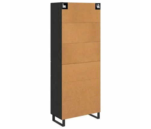 Kõrgushein Sahtliga 2 Pcs Must Tamm Kunstlik Puit Ja Klaas