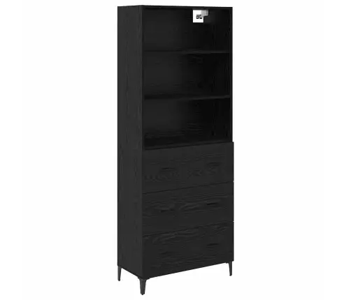 Puse Ar Atvilktni 2 Pcs Melns Ozolkoks Inženierijas Koks Vidaxl