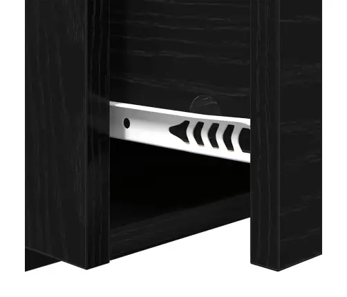 Gultas Galvas Dēlis Ar Skapīšiem 3 Pcs Melns Ozolkoks Vidaxl