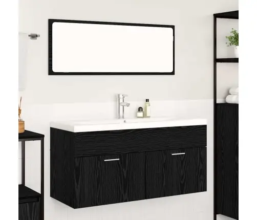 Vannitoa Kapp Sahtliga Must Tamm 100 X 38,5 X 46 Cm Tehispuit