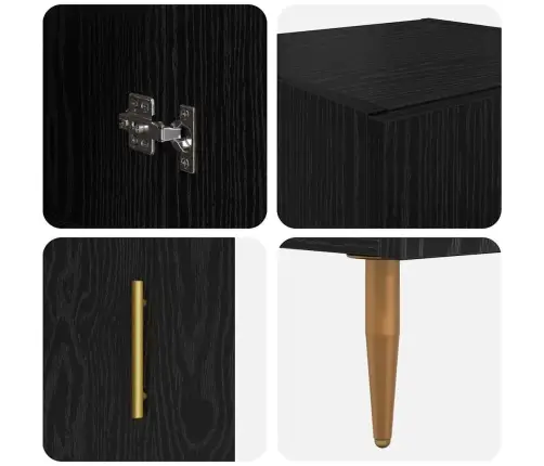 Augstais Skapītis Melns Ozolkoks 34,5 X 34 X 180 Cm Vidaxl