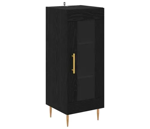 Augstais Skapītis Melns Ozolkoks 34,5 X 34 X 180 Cm Vidaxl