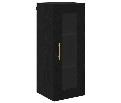 Augstais Skapītis Melns Ozolkoks 34,5 X 34 X 180 Cm Vidaxl