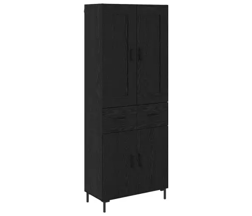 Augstais Skapītis Melns Ozolkoks 69,5 X 34 X 180 Cm Vidaxl