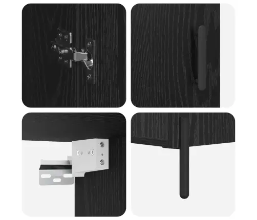 Kõrgushein Must Tamm 69,5 X 34 X 180 Cm Tehispuit