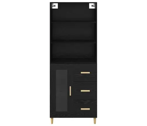 Aukštas Spintelė 2 Pcs Juodas Ąžuolas 69,5 X 34 X 180 Cm