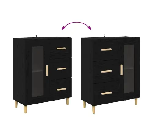 Aukštas Spintelė 2 Pcs Juodas Ąžuolas 69,5 X 34 X 180 Cm