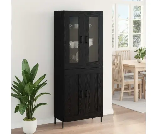 Aukštas Spintelė Juodas Ąžuolas 69,5 X 34 X 180 Cm