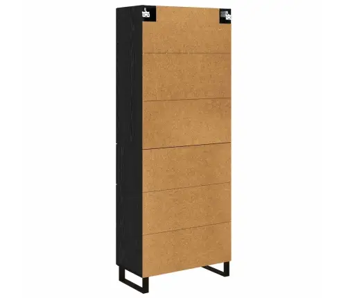 Augstais Skapītis Melns Ozolkoks 69,5 X 34 X 180 Cm Vidaxl