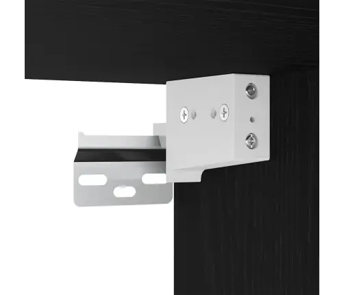 Augstais Skapītis 2 Pcs Melns Ozolkoks Inženierijas Koks Vidaxl