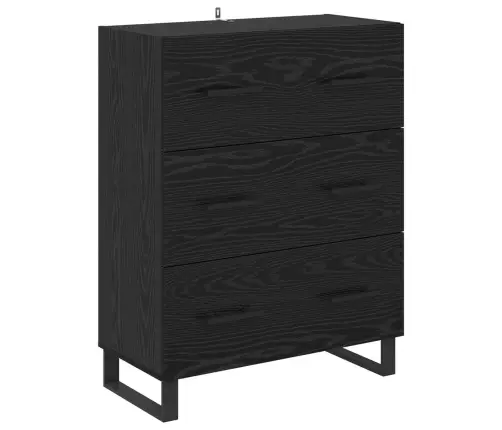 Augstais Skapītis Melns Ozolkoks 69,5 X 34 X 180 Cm Vidaxl