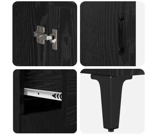 Kõrgushein Sahtliga Must Tamm 69,5 X 34 X 180 Cm Tehispuit