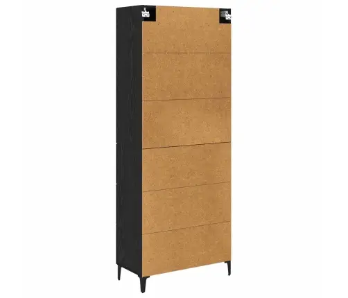 Augstais Skapītis Melns Ozolkoks 69,5 X 34 X 180 Cm Vidaxl