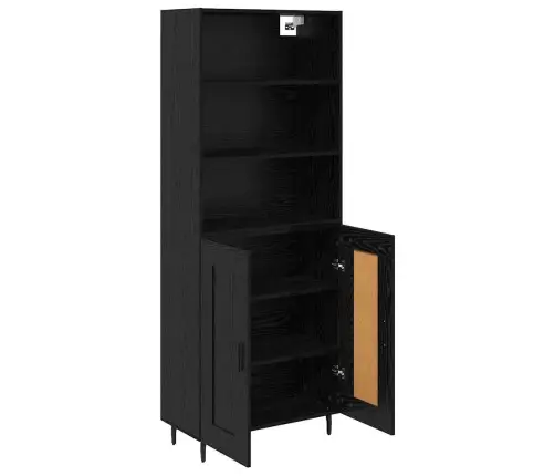 Augstais Skapītis 2 Pcs Melns Ozolkoks 69,5 X 34 X 180 Cm Vidaxl