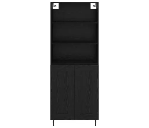 Augstais Skapītis 2 Pcs Melns Ozolkoks 69,5 X 34 X 180 Cm Vidaxl