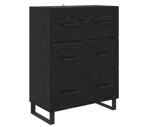 Kõrgushein Sahtliga 2 Pcs Must Tamm Kunstlik Puit Ja Klaas