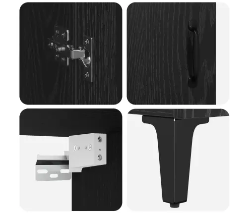 Augstais Skapītis Melns Ozolkoks 69,5 X 34 X 180 Cm Vidaxl