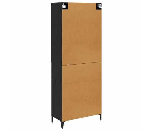 Augstais Skapītis Melns Ozolkoks 69,5 X 34 X 180 Cm Vidaxl