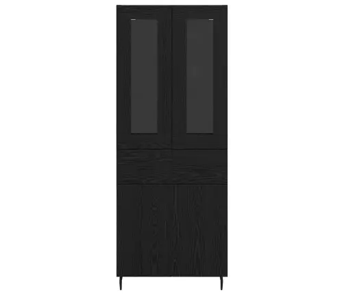 Augstais Skapītis Melns Ozolkoks 69,5 X 34 X 180 Cm Vidaxl