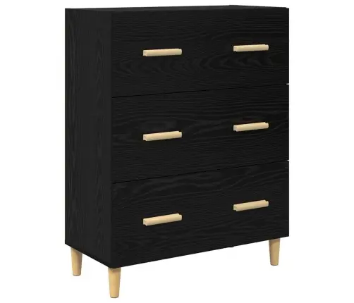 Augstais Skapītis 2 Pcs Melns Ozolkoks 69,5 X 34 X 180 Cm Vidaxl