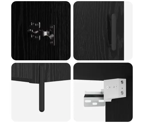 Augstais Skapītis Melns Ozolkoks 69,5 X 34 X 180 Cm Vidaxl