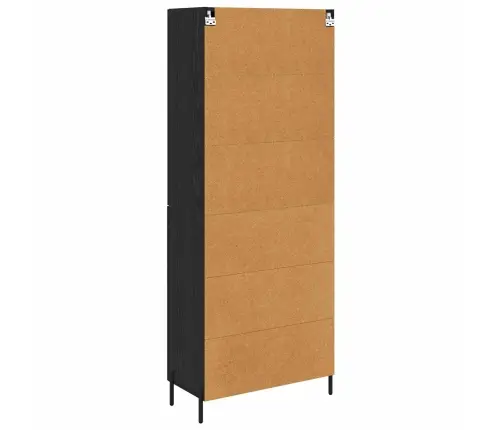 Augstais Skapītis Melns Ozolkoks 69,5 X 34 X 180 Cm Vidaxl