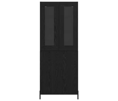 Augstais Skapītis Melns Ozolkoks 69,5 X 34 X 180 Cm Vidaxl