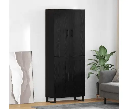 Kõrgushein 2 Pcs Must Tamm Kunstlik Puit Ja Klaas