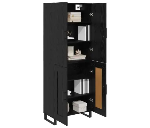 Kõrgushein 2 Pcs Must Tamm Kunstlik Puit Ja Klaas