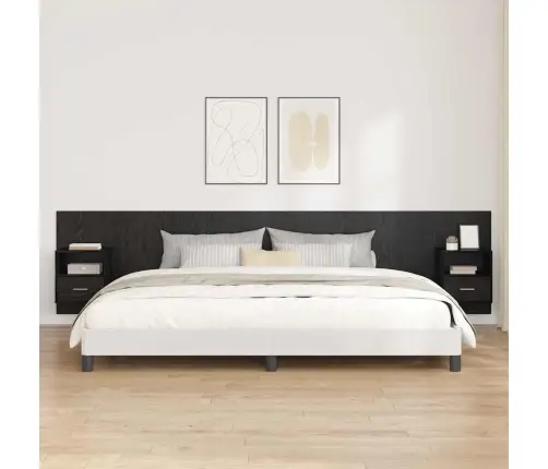 Gultas Galva Ar Skapīšu Melns Ozolkoks 337 X 32,5 X 80 Cm Vidaxl