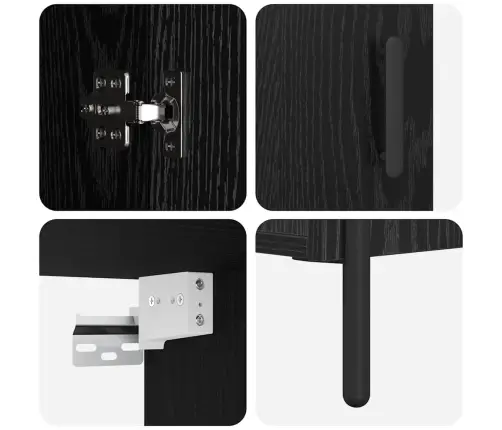 Augstais Skapītis 2 Pcs Melns Ozols 69,5 X 34 X 180 Cm Vidaxl