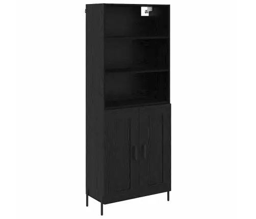 Augstais Skapītis 2 Pcs Melns Ozols 69,5 X 34 X 180 Cm Vidaxl