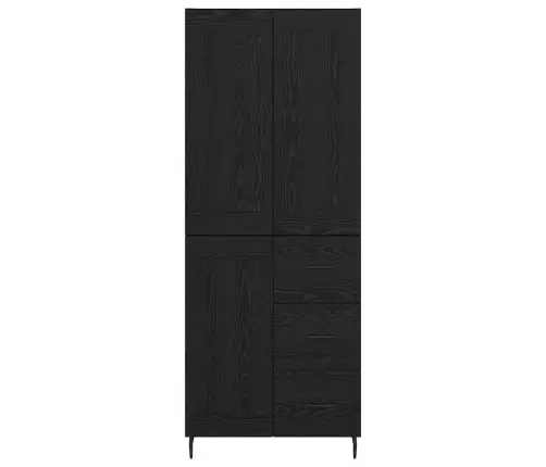 Augstais Skapītis 2 Pcs Melns Ozolkoks 69,5 X 34 X 180 Cm Vidaxl