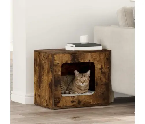 Kaķu Māja Dūmaka Ozols 51 X 30 X 42 Cm Inženierijas Koks Vidaxl