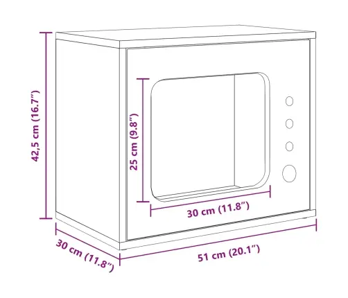 Kaķu Māja Dūmaka Ozols 51 X 30 X 42 Cm Inženierijas Koks Vidaxl