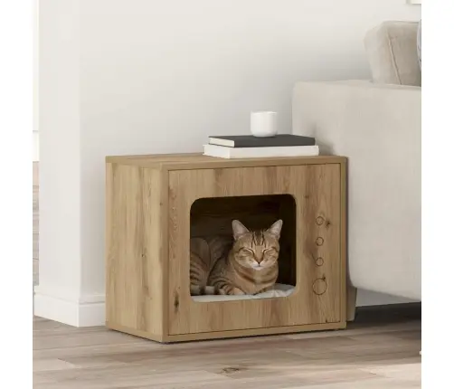 Kaķu Māja Mākslīgā Ozola 51 X 30 X 42 Cm Inženierijas Koks Vidaxl