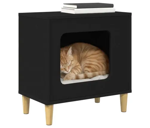 Kaķu Māja Melna 51 X 30 X 52 Cm Inženierijas Koks Vidaxl