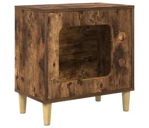 Kaķu Māja Dūmaka Ozols 51 X 30 X 52 Cm Inženierijas Koks Vidaxl