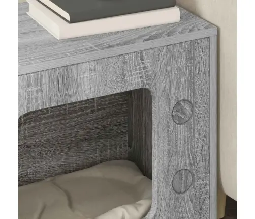 Kaķu Māja Pelēks Sonoma 51 X 30 X 52 Cm Inženierijas Koks Vidaxl