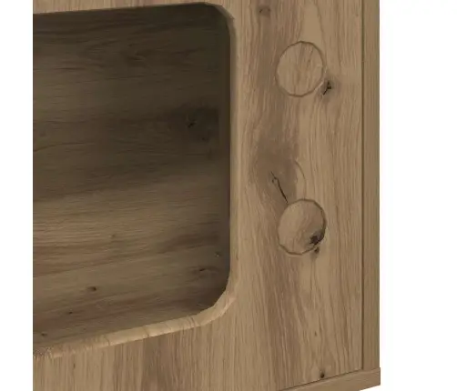 Kaķu Māja Mākslīgā Ozola 51 X 30 X 52 Cm Inženierijas Koks Vidaxl