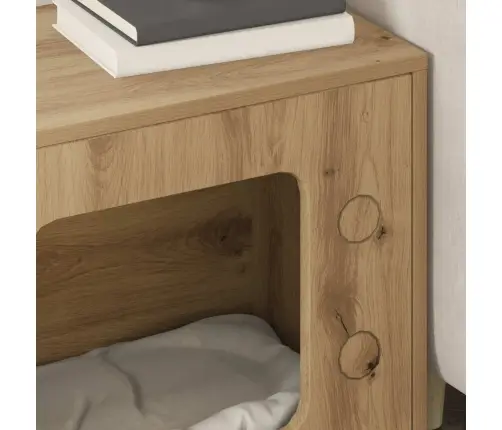 Kaķu Māja Mākslīgā Ozola 51 X 30 X 52 Cm Inženierijas Koks Vidaxl