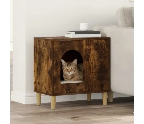 Kaķu Māja Dūmaka Ozols 51 X 30 X 52 Cm Inženierijas Koks Vidaxl