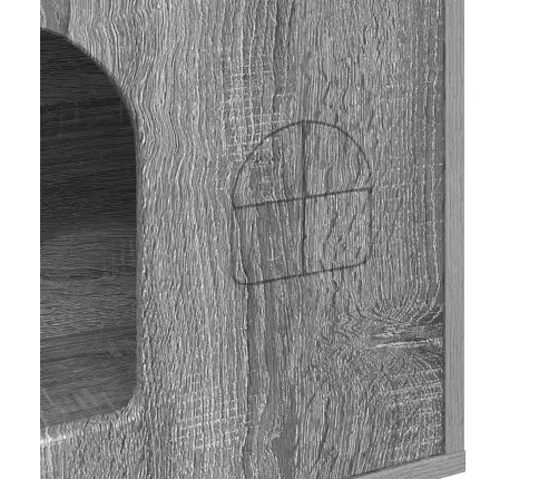 Kaķu Māja Pelēks Sonoma 51 X 30 X 52 Cm Inženierijas Koks Vidaxl