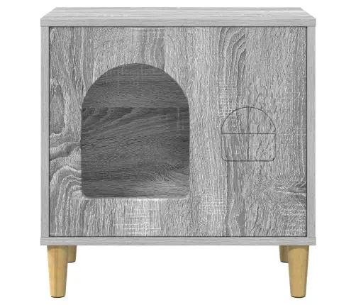Kaķu Māja Pelēks Sonoma 51 X 30 X 52 Cm Inženierijas Koks Vidaxl
