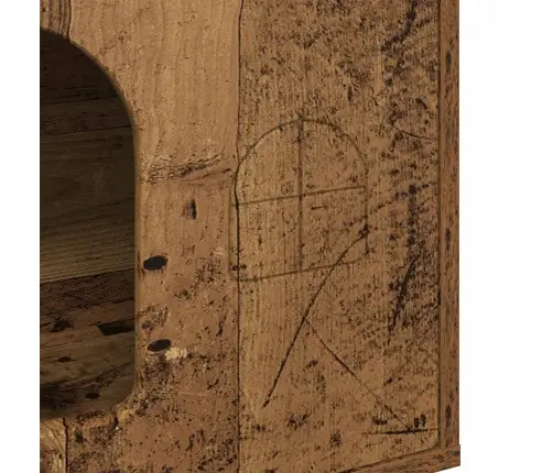 Kaķu Māja Vecs Koks 51 X 30 X 52 Cm Inženierijas Koks Vidaxl