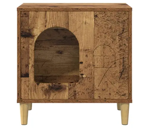 Kaķu Māja Vecs Koks 51 X 30 X 52 Cm Inženierijas Koks Vidaxl